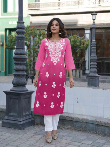 Premium Ombre Chikankari Kurta Geetha Creation